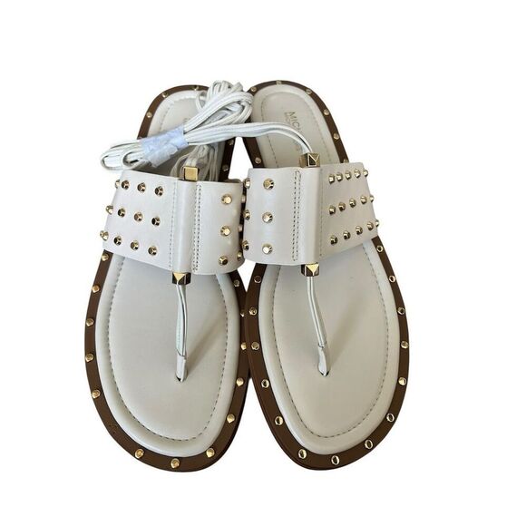 NWOT MICHAEL KORS JAGGER STUDDED STAPPY TIE SANDALS WOMENS SIZE 9.5‎ - Picture 6 of 9